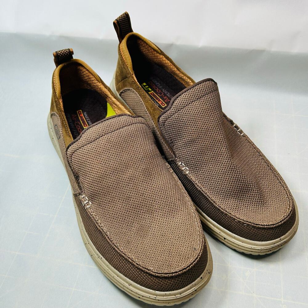 Skechers Men's 11.5 Slip on Loafer Proven-RENCO Brown #204568 GOGA Mat